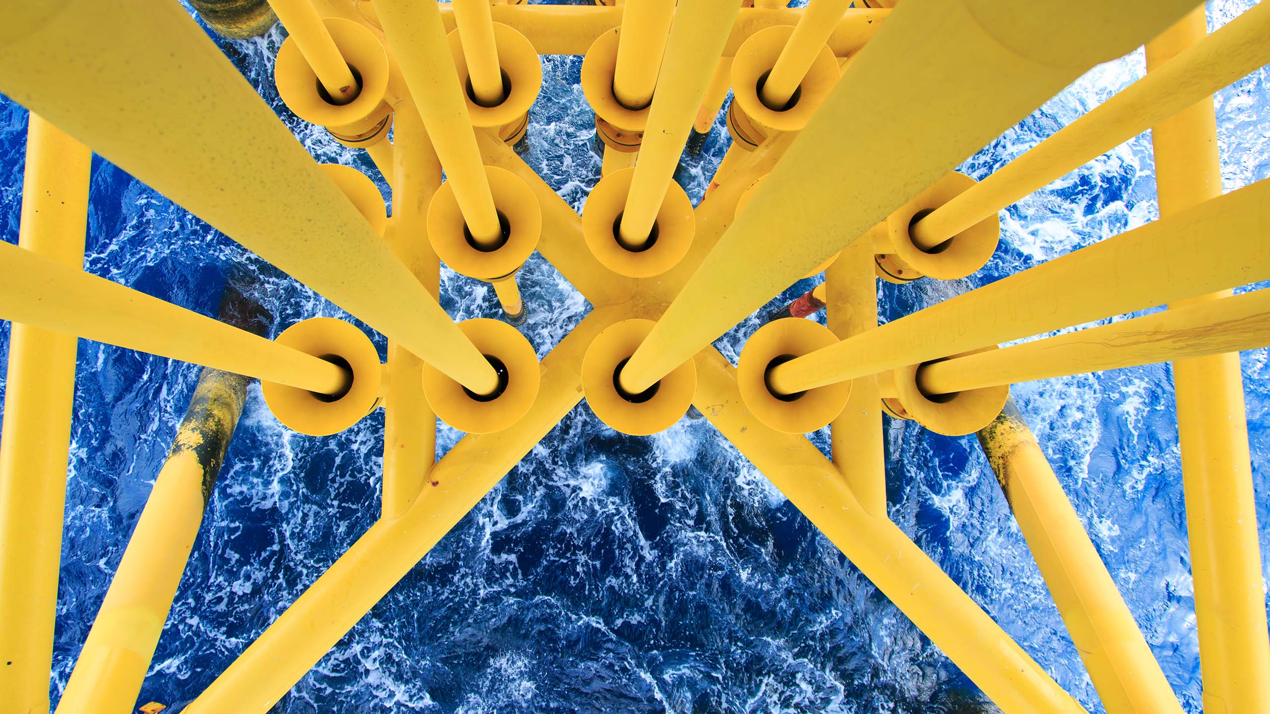 Offshore wellhead at sea